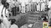 Upacara Peletakan Batu Pertama Pembangunan Padepokan Ki Hajar Dewantara yang dihadiri oleh Ki Hajar Dewantara dan Nyi Hajar Dewantara berlokasi di Jalan Kusumanegara 131 Yogyakarta, 11 April 1957.  Sumber: ANRI. Kempen DIY 1950-1965 No. 6788