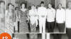 Foto Presiden Sukarno dan ibu Fatmawati., Wakil Presiden Moh. Hatta dan ibu Rahmi, serta tamu negara Carlos P Romula beserta istri berfoto bersama di Istana Merdeka. 13 Mei 1950